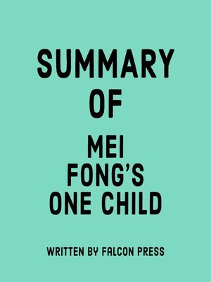 cover image of Summary of Mei Fong's One Child